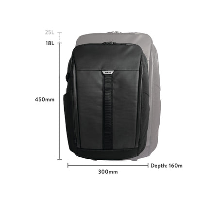 Protective Waterproof Backpack Everyday Zip Bag Commuter | 18 litres